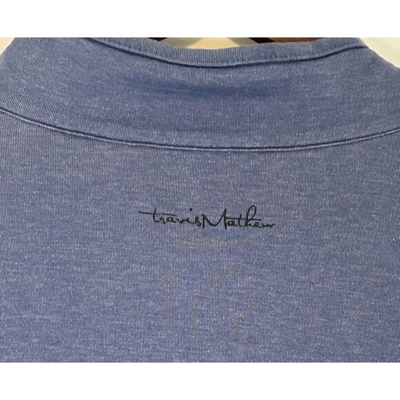 Travis Mathew Pullover‎ Men's L Blue Chest Stripes 1/4 Zip Golf Pullover Stretch - Picture 6 of 10